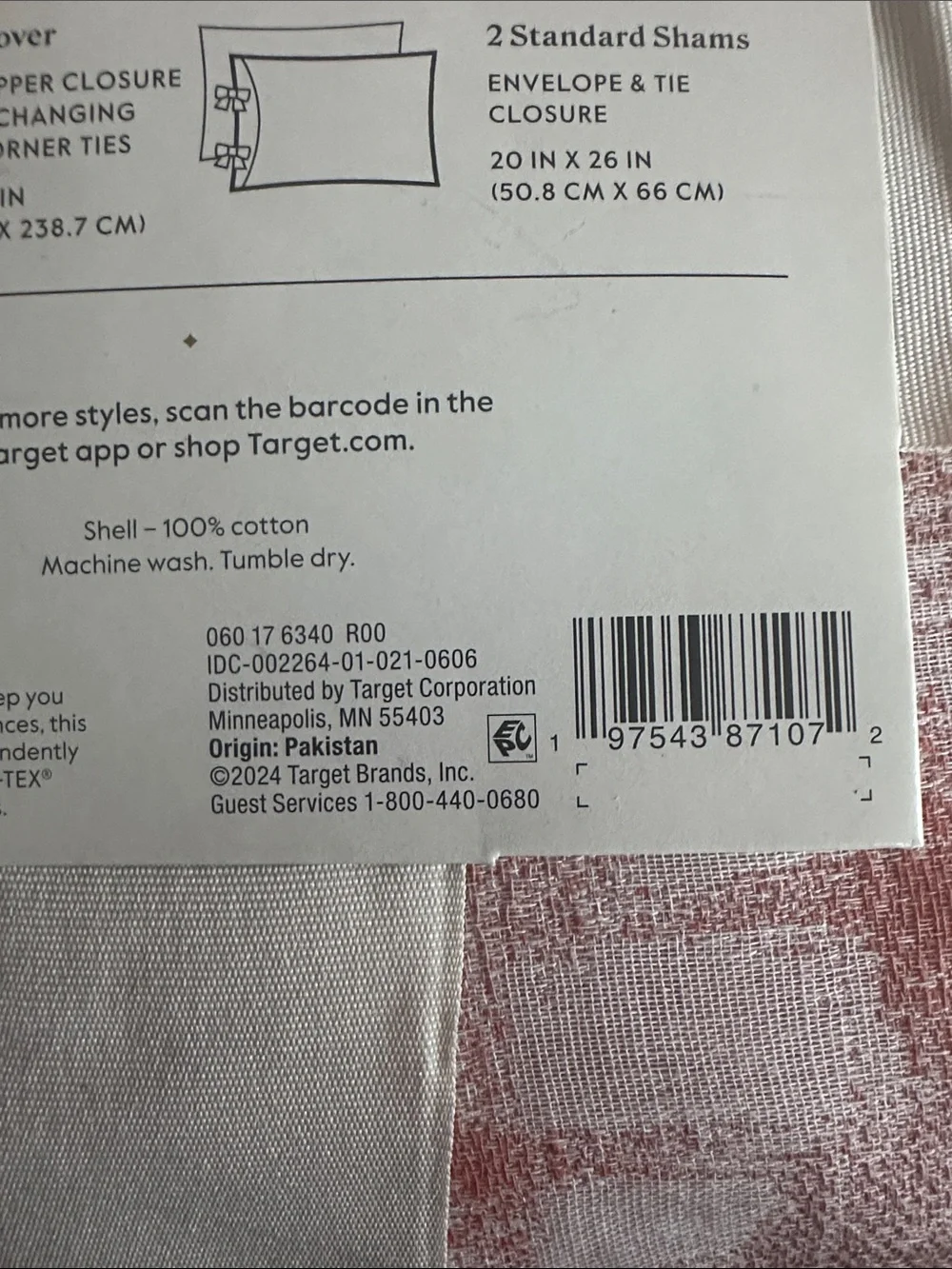 Target Threshold Pink Yarn-Dyed Cotton Duvet Cover Set Queen/Full New With Tags